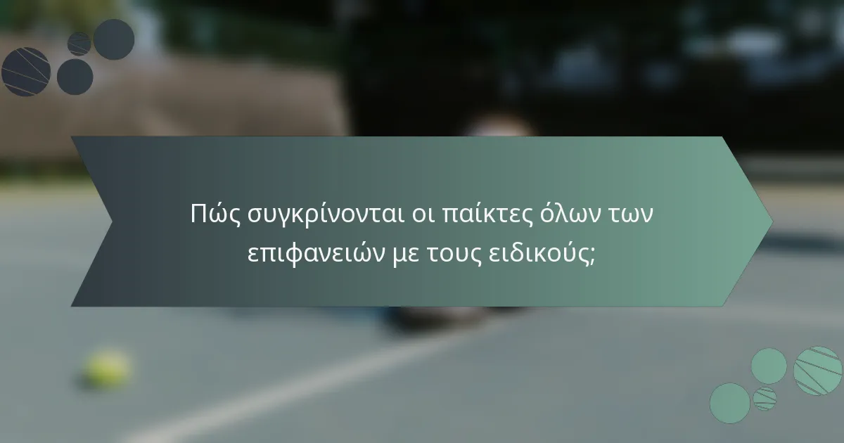 Πώς συγκρίνονται οι παίκτες όλων των επιφανειών με τους ειδικούς;